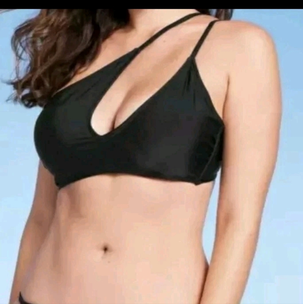 Wild Fable Black Cut Out One Shoulder Bikini Top Solid Target Women XXS